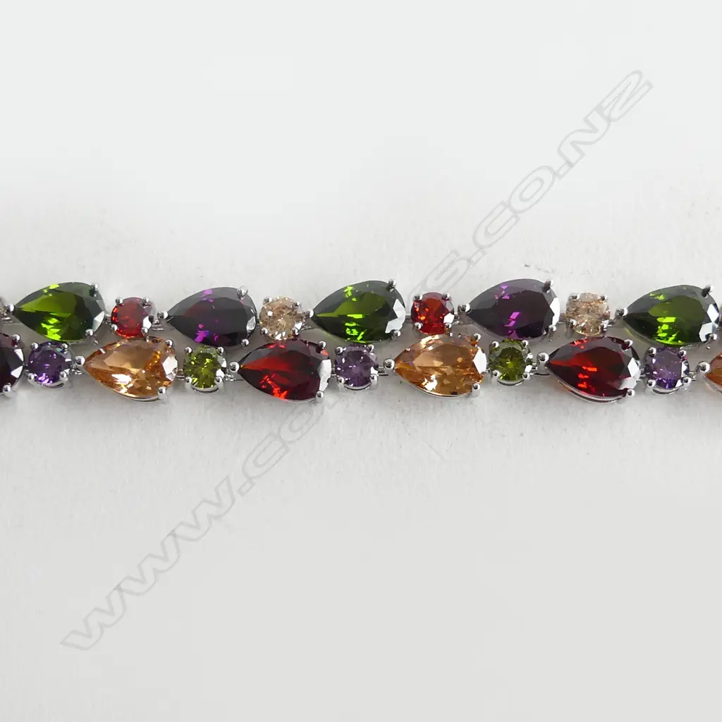 HEAVY COSTUME MULTI COLOURED CZ BRACELET Image 1++