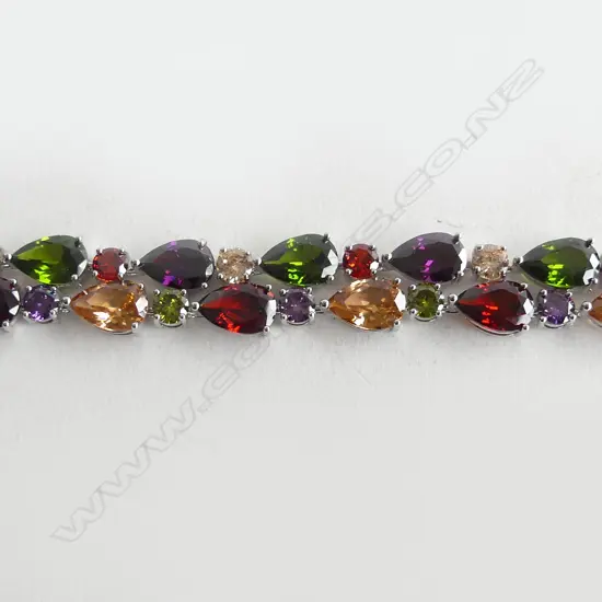 HEAVY COSTUME MULTI COLOURED CZ BRACELET
