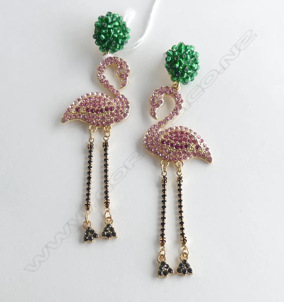PR LG COSTUME FLAMINGO EARRINGS Image 1++