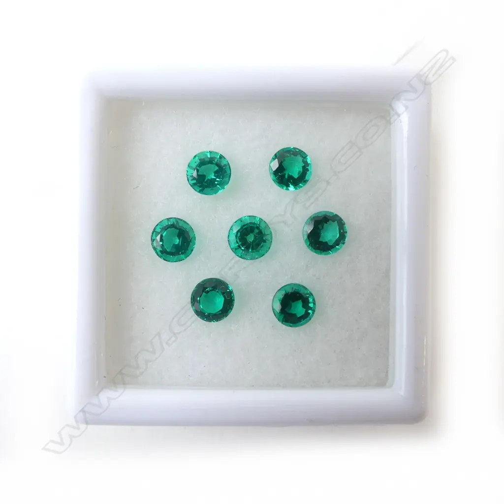 BIRON EMERALDS 5.mm ROUND 7X PIECES =3.07CTS Image 1++