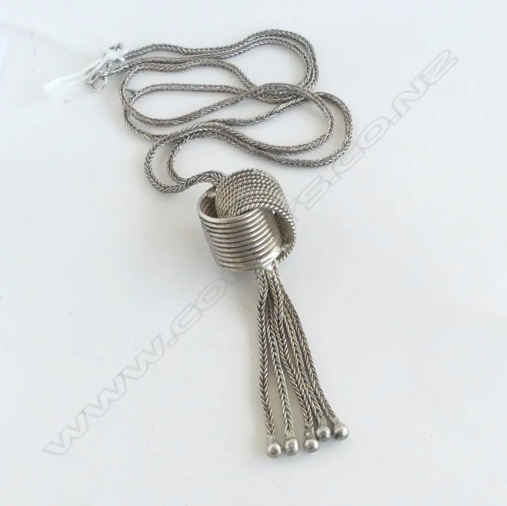 ETHNIC SILVER KNOT NECKLACE Image 1++