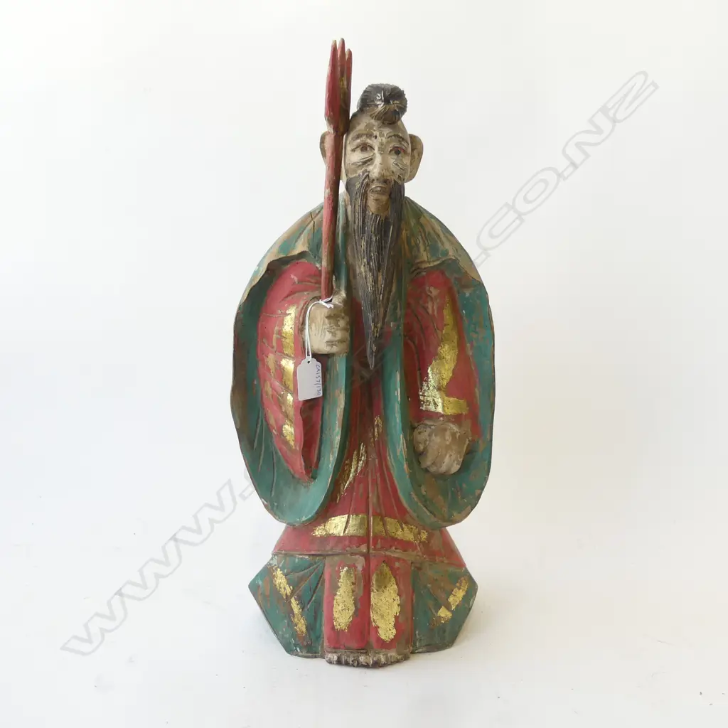 TALL CHINESE CARVED FIGURE H.500MM Image 1++