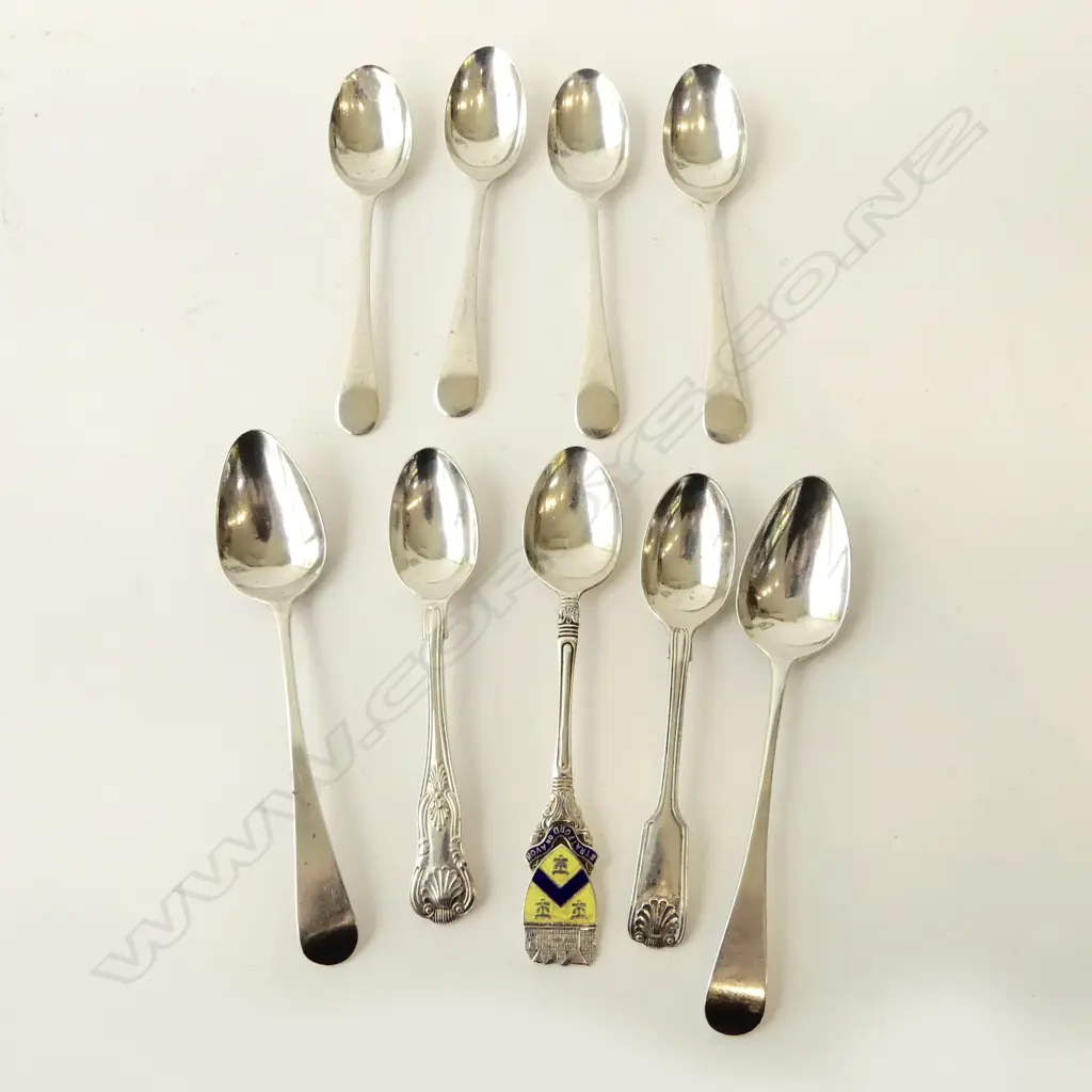 9 STG SILVER TEASPOONS Image 1++