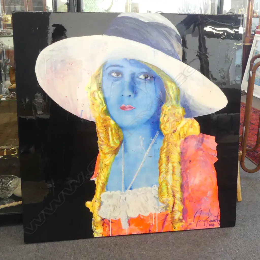 JIMMY JAMES KOURATORAS 'MARY PICKFORD' MIXED MEDIA ON CANVAS, 2017 1220x1220mm Image 1++