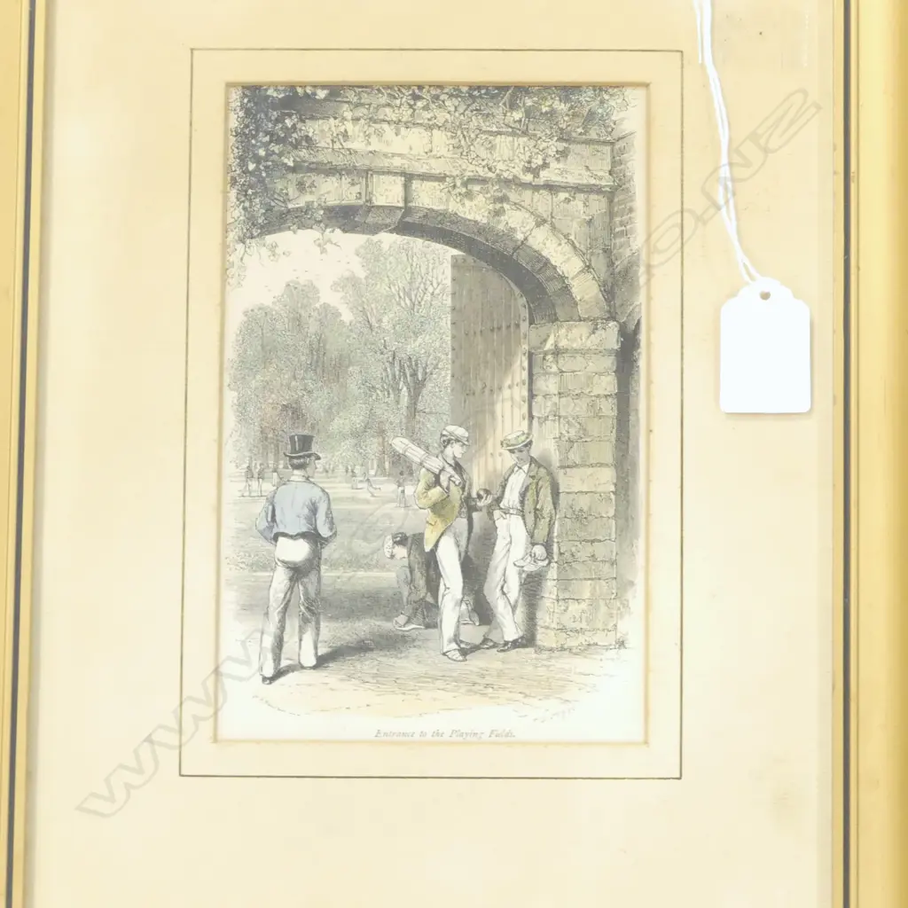 2 HAND COLOURED ETCHINGS, ETON & CANTERBURY 180x115mm Image 1++