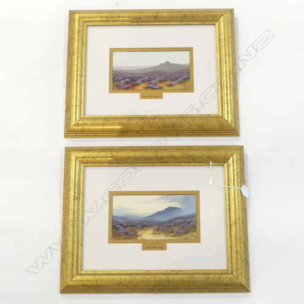 PR JAMES MacIVOR (SCOTTISH LATE 19thC) HIGHLAND LANDSCAPES, WC & GOUACHE 95x180mm Image 1++