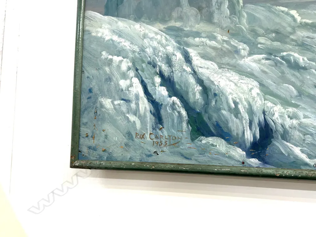 RIX CARLTON 1955 LARGE OIL ANTARCTIC EXPLORERS L1210 H840mm Image 1++