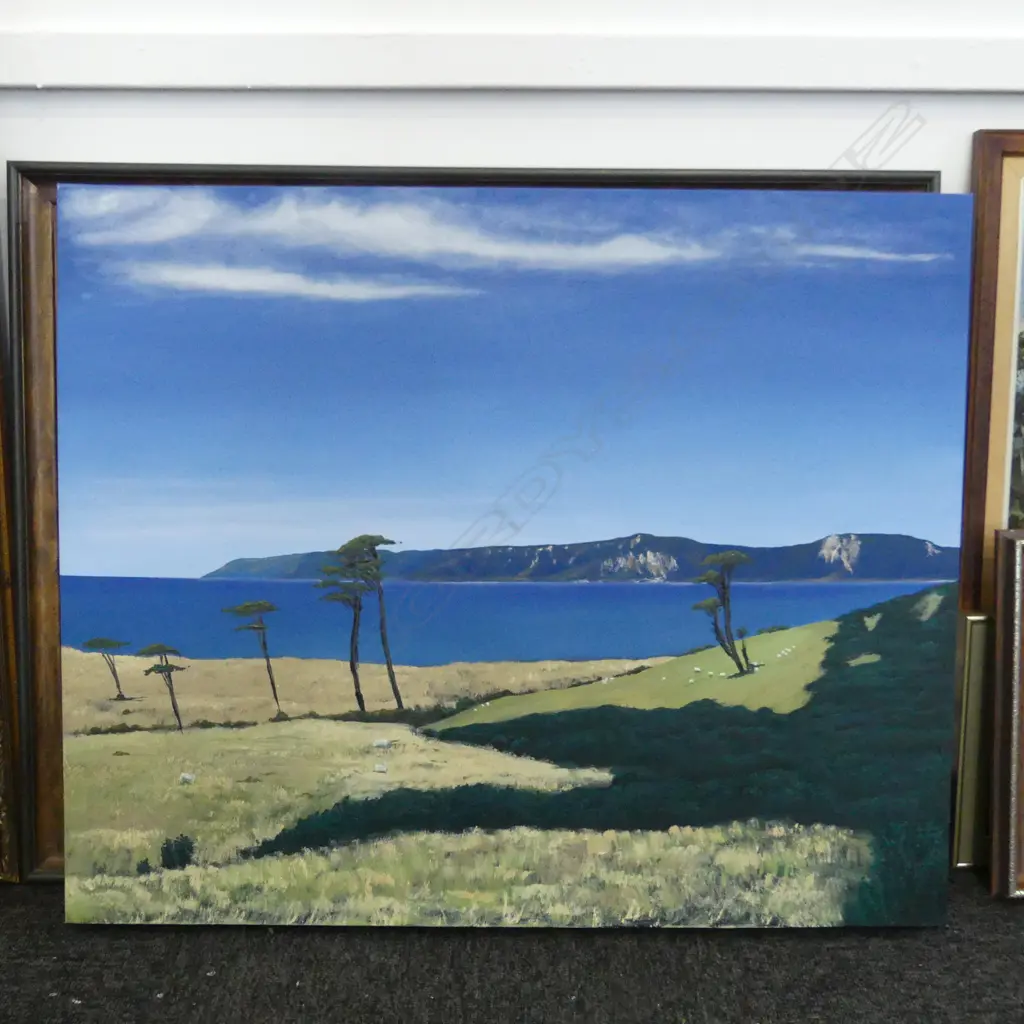 ARTIST UNKNOWN, COASTAL LANDSCAPE, OIL ON CANVAS, 640x775mm Image 1++