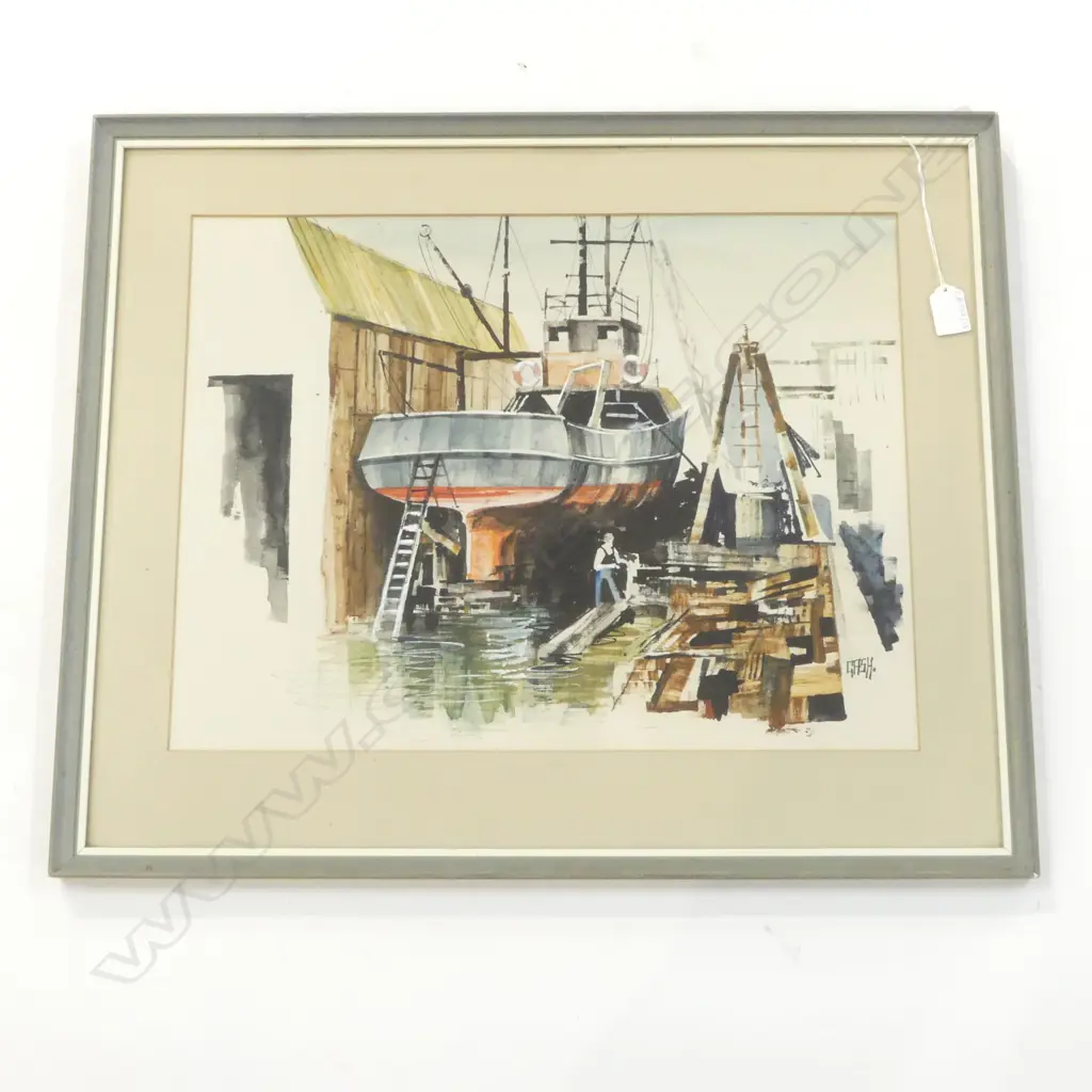 SHIPYARDS WC SIGNED 'GASH' 380x500mm Image 1++