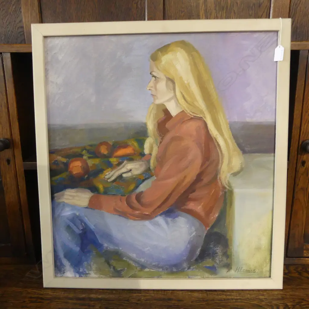 HEATHER LOMAS, PORTRAIT OF A WOMAN, HAMILTON 1960s, OIL ON BOARD 620x565mm Image 1++
