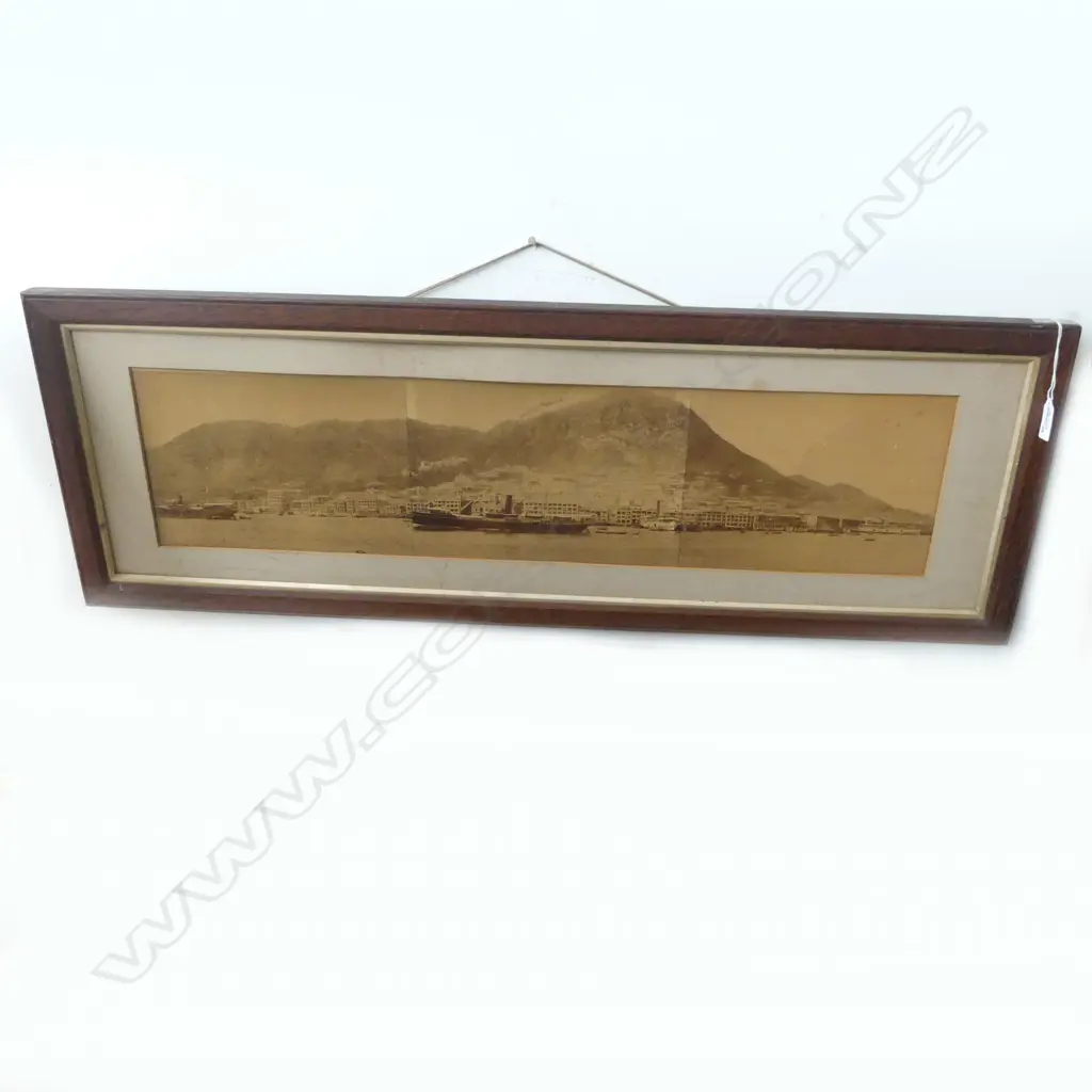 FRAMED PANORAMIC PHOTO, OLD HONG KONG 180x755mm Image 1++