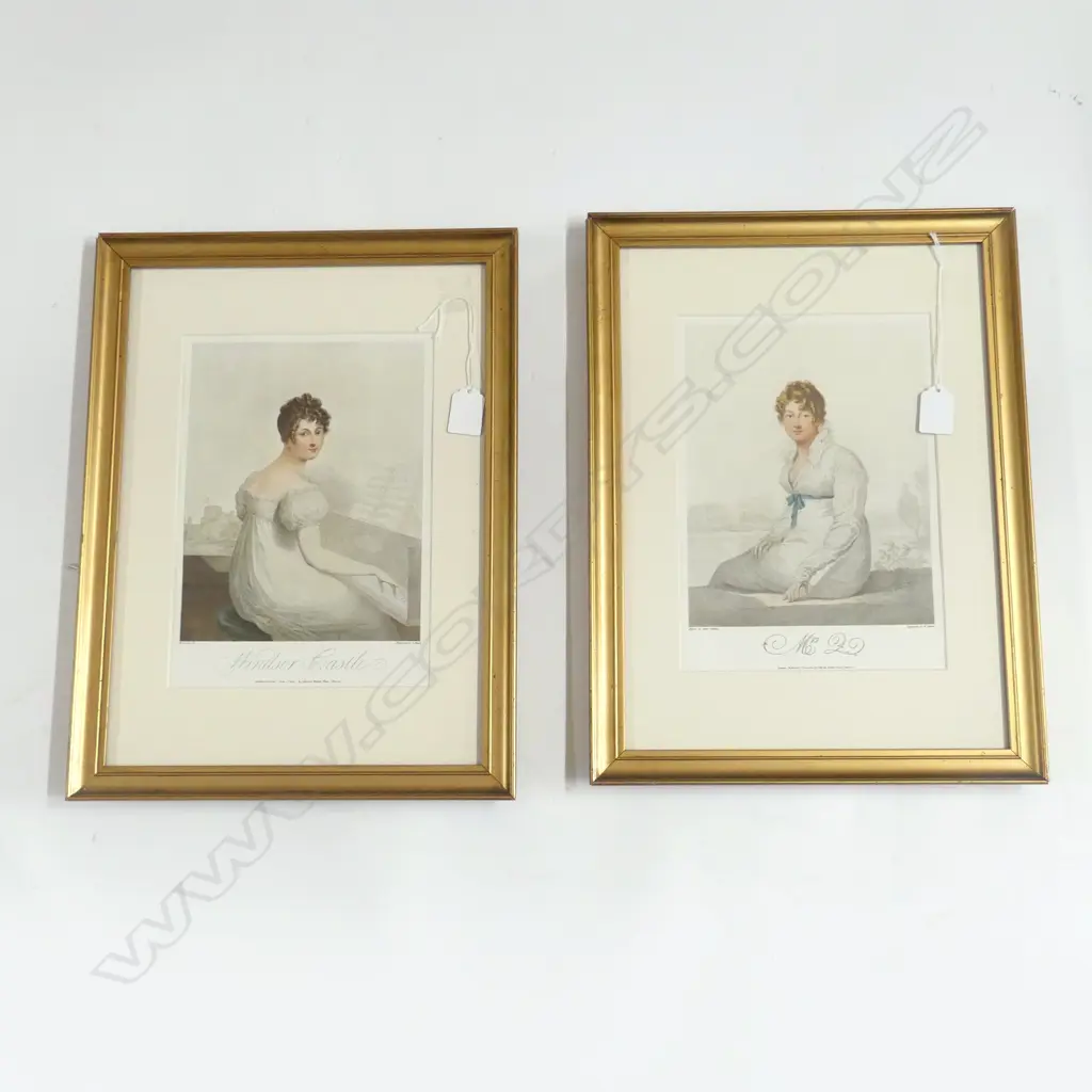 2 LITHOGRAPH PRINTS 'WINDSOR CASTLE' & 'MRS Q' (COPIES VERSO) 255x185mm Image 1++
