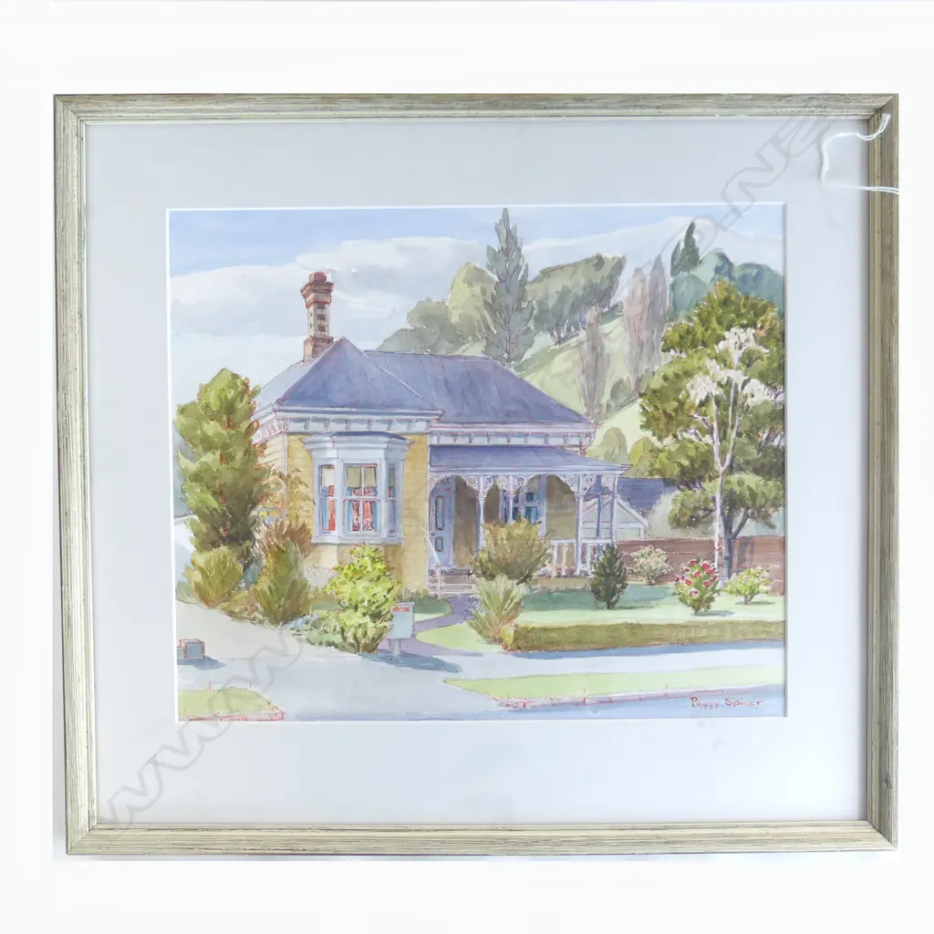 PEGGY SPICER W/C AUCKLAND VILLA signed 285 x 340mm. Image 1++