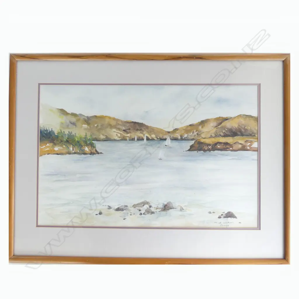 N A WILKINS, YACHTS IN THE HARBOUR, W/C, 350 x 540mm Image 1++