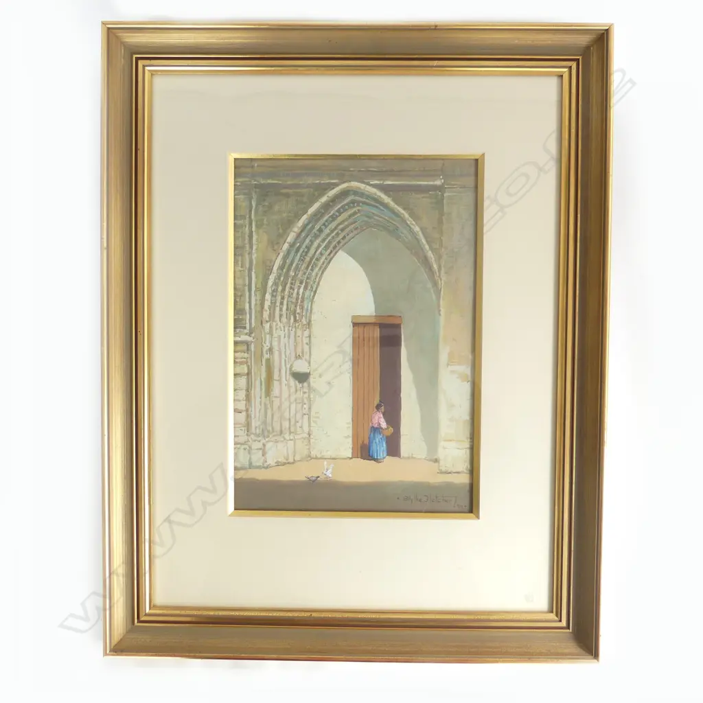 BLYTHE FLETCHER (1890-1949) 'SUNLIGHT & SHADE' GOUACHE ON PAPER, signed, 370 X 260mm Image 1++