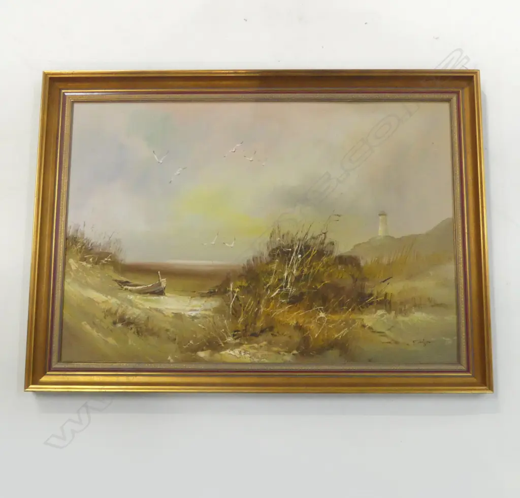 LG SIGNED COASTAL LANDSCAPE, OIL ON BOARD 590x860mm Image 1++