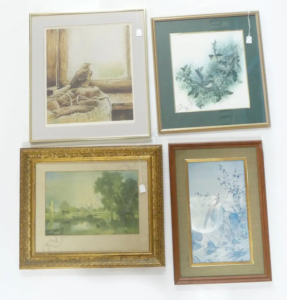 4 PRINTS; MARRILYN JAQUIERY 'WARM INTERLUDE' 460x395mm, JANET MARSHALL FANTAILS, CHINESE PHEASANT, CONSTABLE LANDSCAPE Image 1++