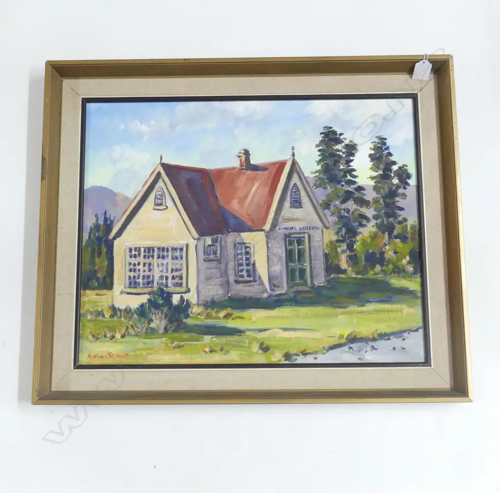 AUDREY DURANT 'OLD OMAKA SCHOOL, BLENHEIM' ACRYLIC ON BOARD 390x490mm Image 1++