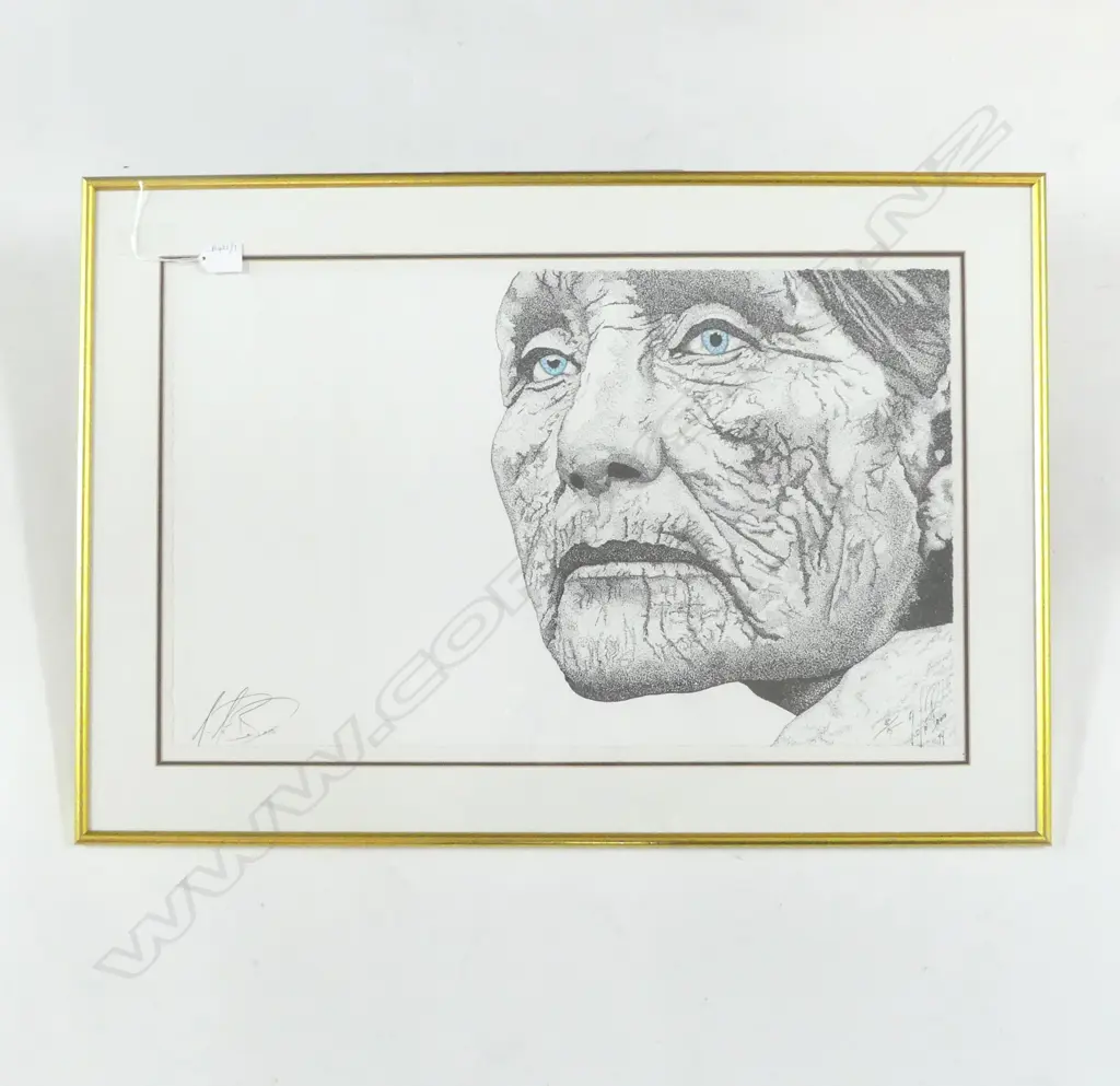 SIGNED PRINT, FIRST NATIONS WOMAN (PURCHASED USA) 420x670mm Image 1++