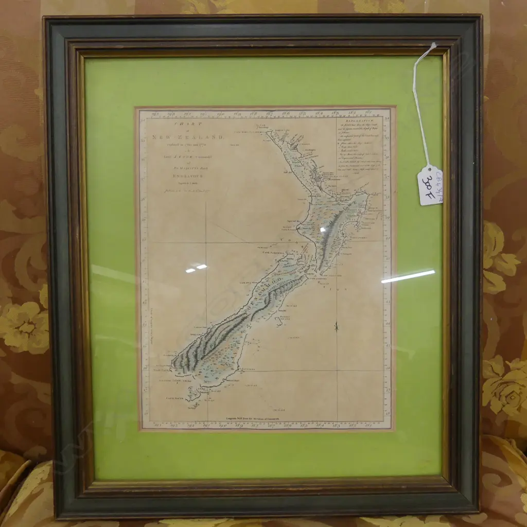 CHART OF NZ, COOK EXPEDITION 1770 325x240mm Image 1++