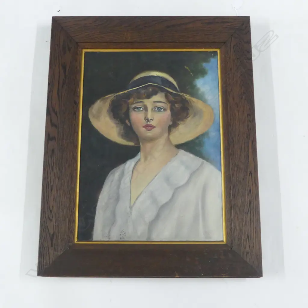 SIGNED ARTWORK, PORTRAIT OF A WOMAN, OIL ON CANVAS, 525x375mm Image 1++