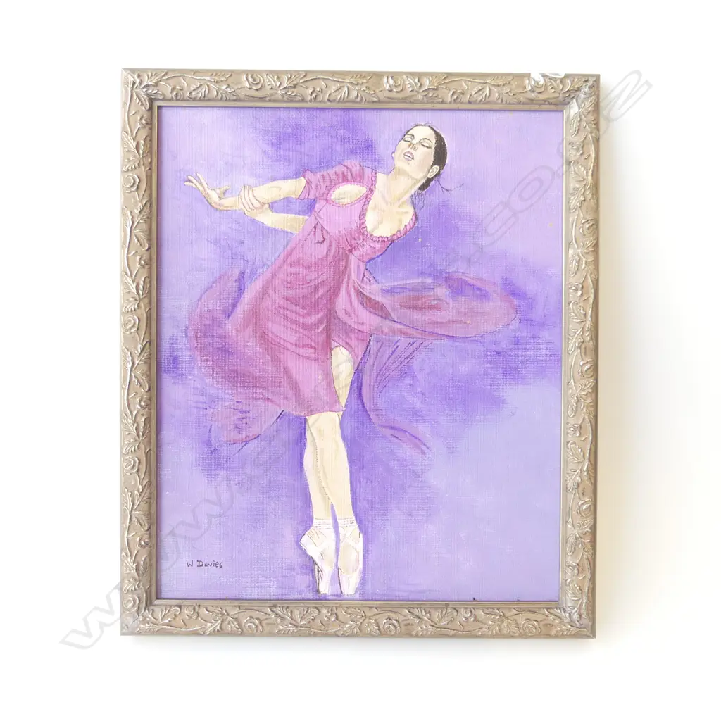 W.DAVIES THE BALLET DANCER SIGNED OIL ON BOARD 340 x 280MM Image 1++