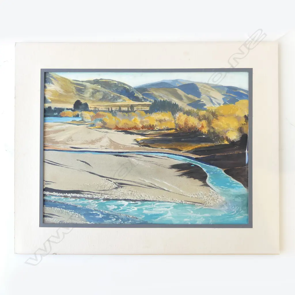 UNFRAMED W/C SI RIVER SIGNED F FORESTER H370 W460MM Image 1++