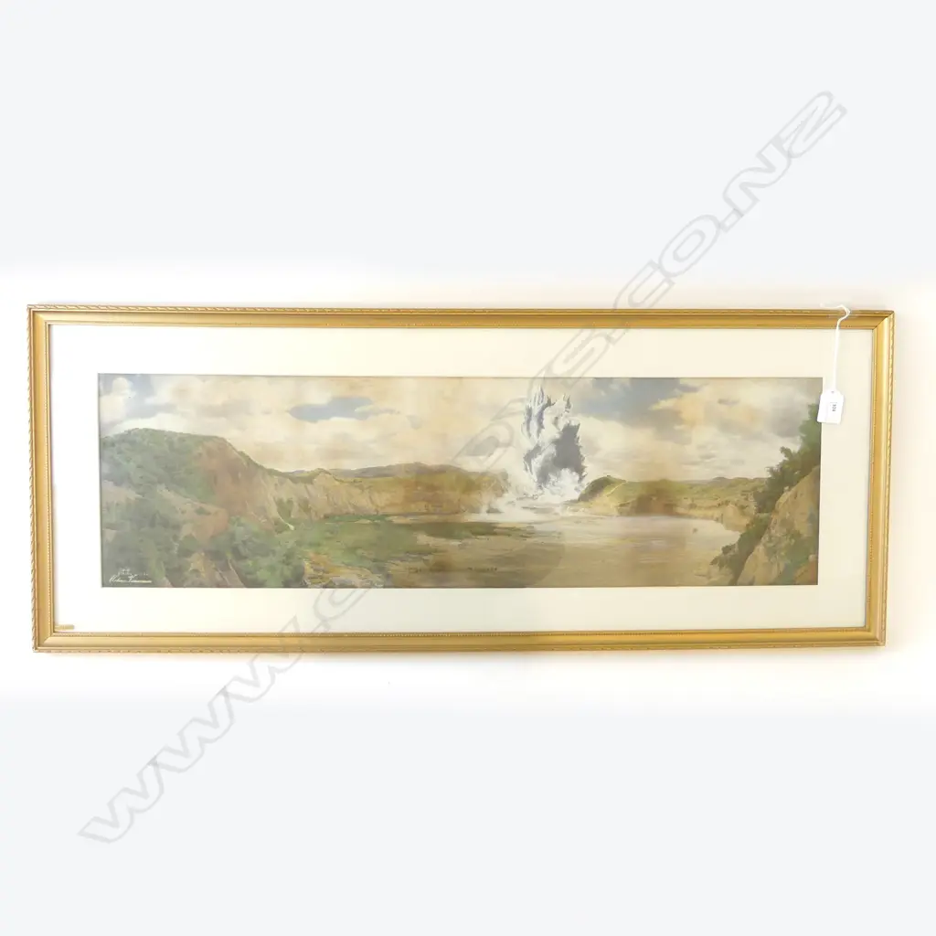 FRAMED PHOTO WAIMANGU ERUPTION 350 x 880MM Image 1++