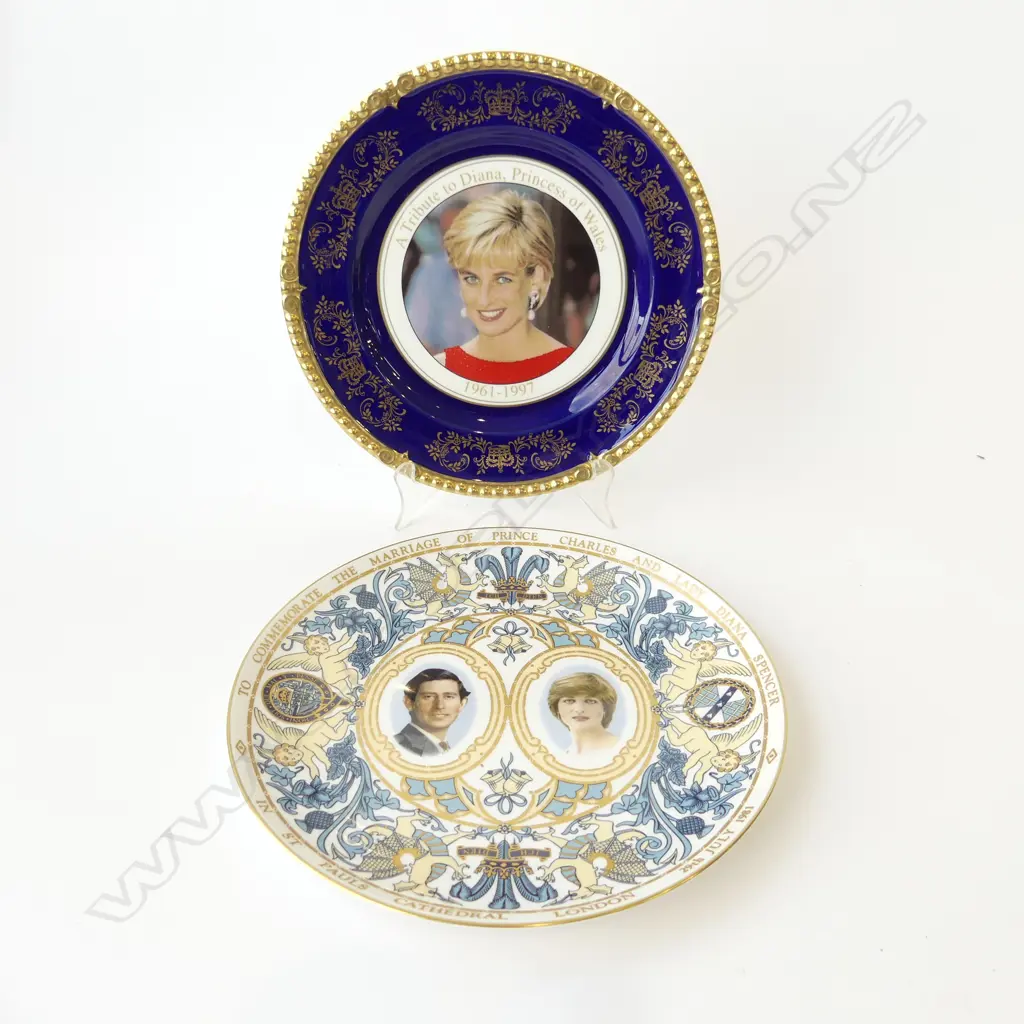 TWO COALPORT & AYNSLEY ‘PRINCESS DIANA’ LTD. EDITION CABINET PLATES, D.272MM, D.265MM Image 1++