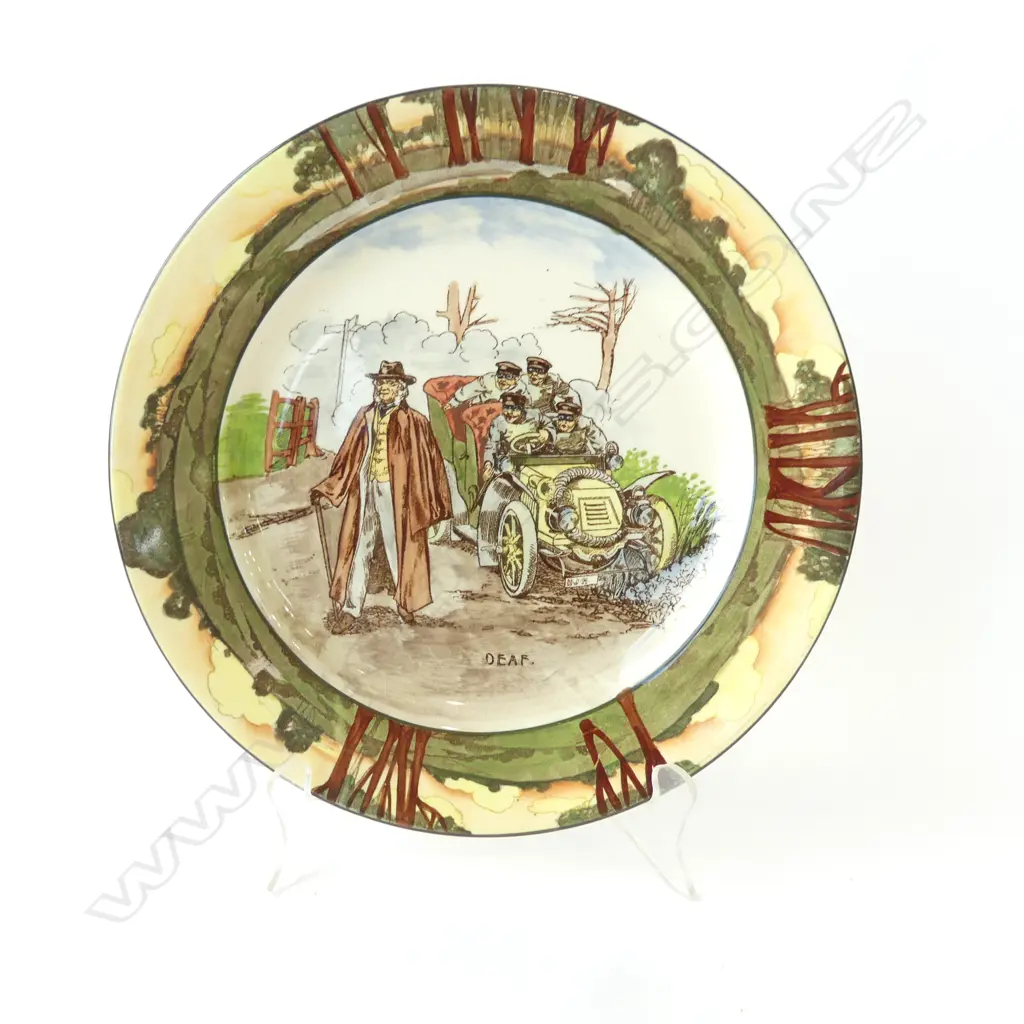 ROYAL DOULTON MOTORING PLATE ‘DEAF’ DESIGNED BY GEORGE HOLDCRAFT D2406, D.245MM Image 1++