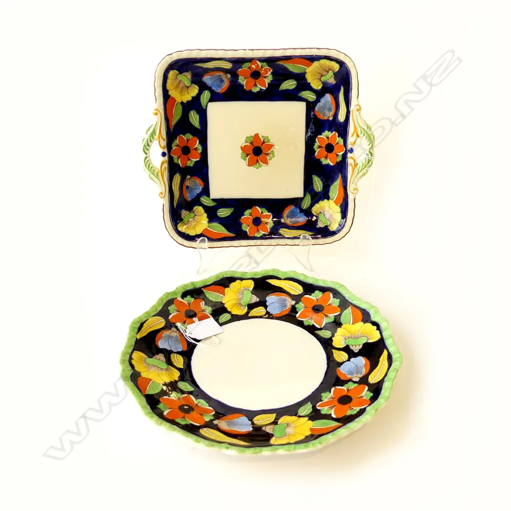 MASONS CHINA 2 HANDLED  SANDWICH PLATE DIA 265MM  & ANOTHER MATCHING PLATE Image 1++