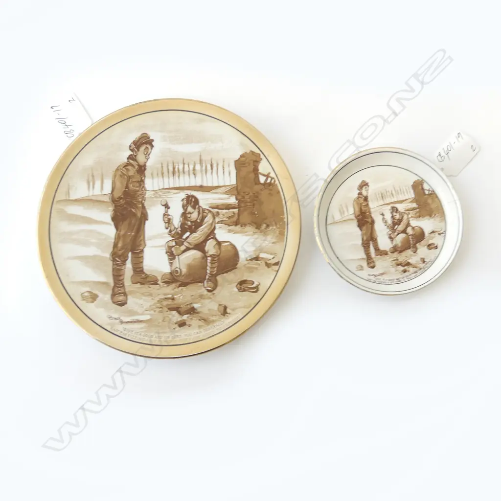 TWO BAIRNSFATHER ITEMS, PLATE Dia 158mm, OTHER 107mm ( HAIRLINE)  Image 1++