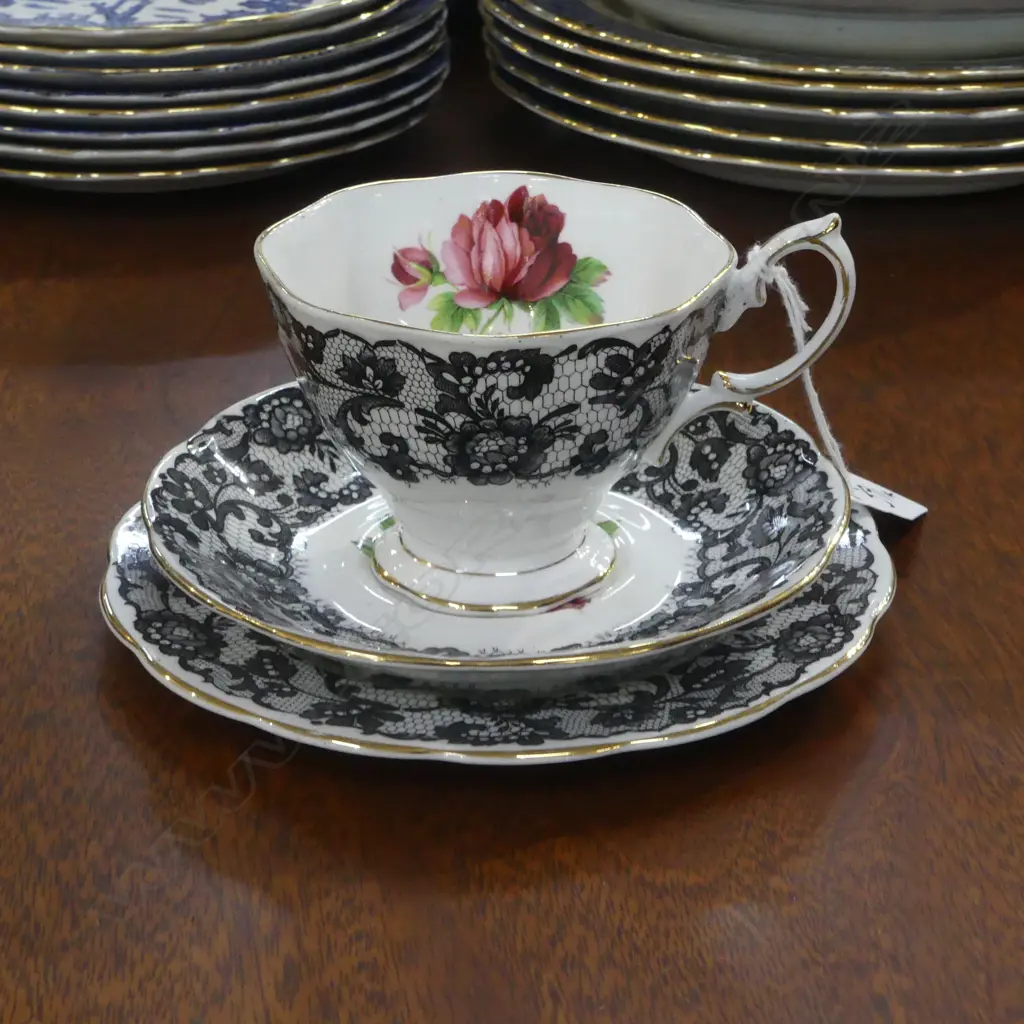 ROYAL ALBERT 'SENORITA' CUP SAUCER & PLATE.  a rare pattern Image 1++