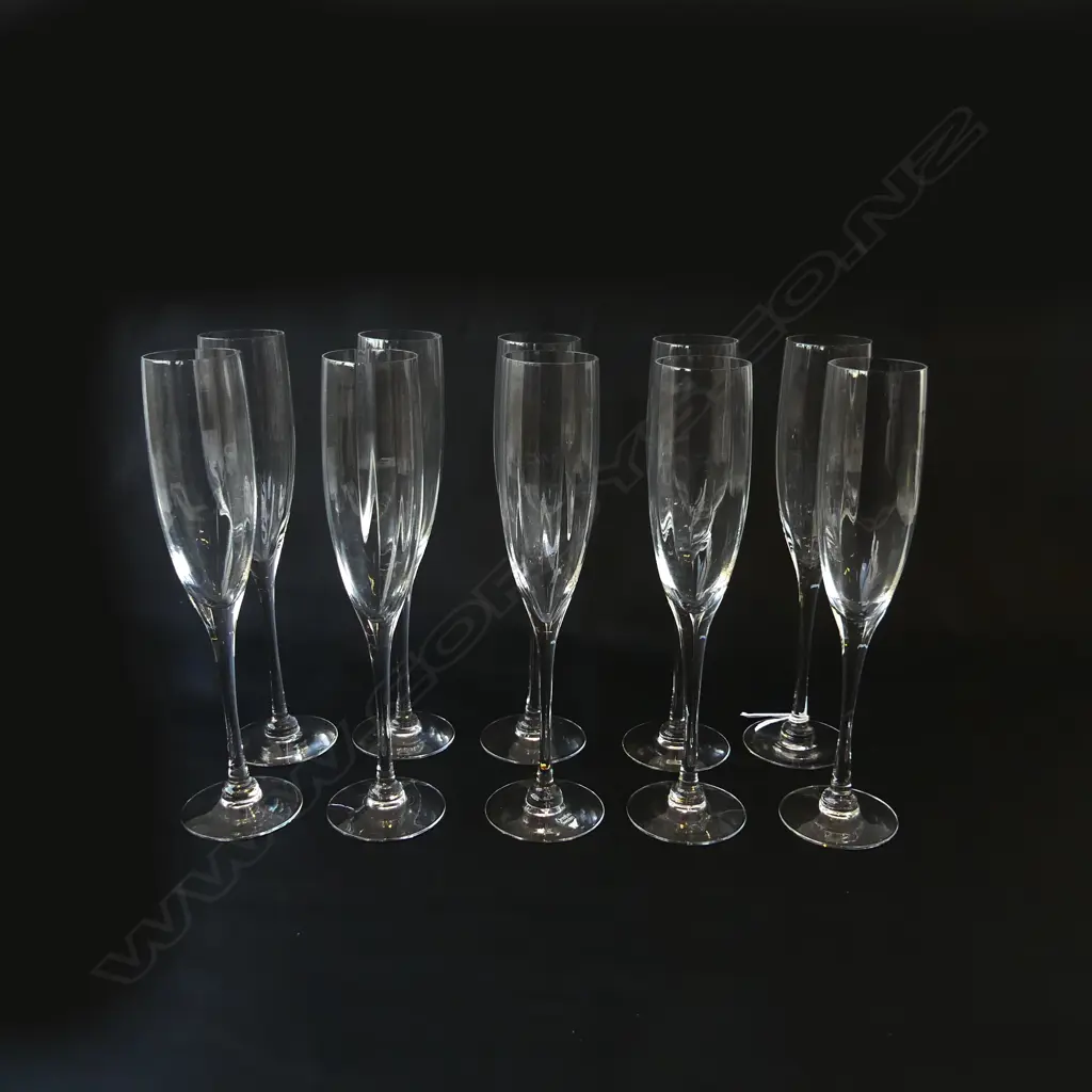 10 ORREFORS CHAMPAGNE FLUTES Image 1++