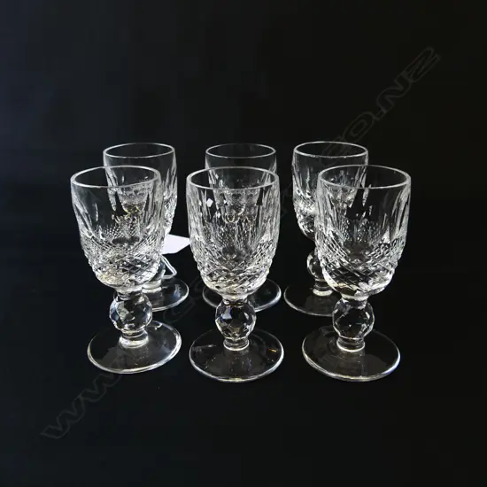 WATERFORD SET OF 6 VINTAGE CUT CRYSTAL ‘COLLEEN’ LIQUEUR CORDIAL GLASSES, H.82MM