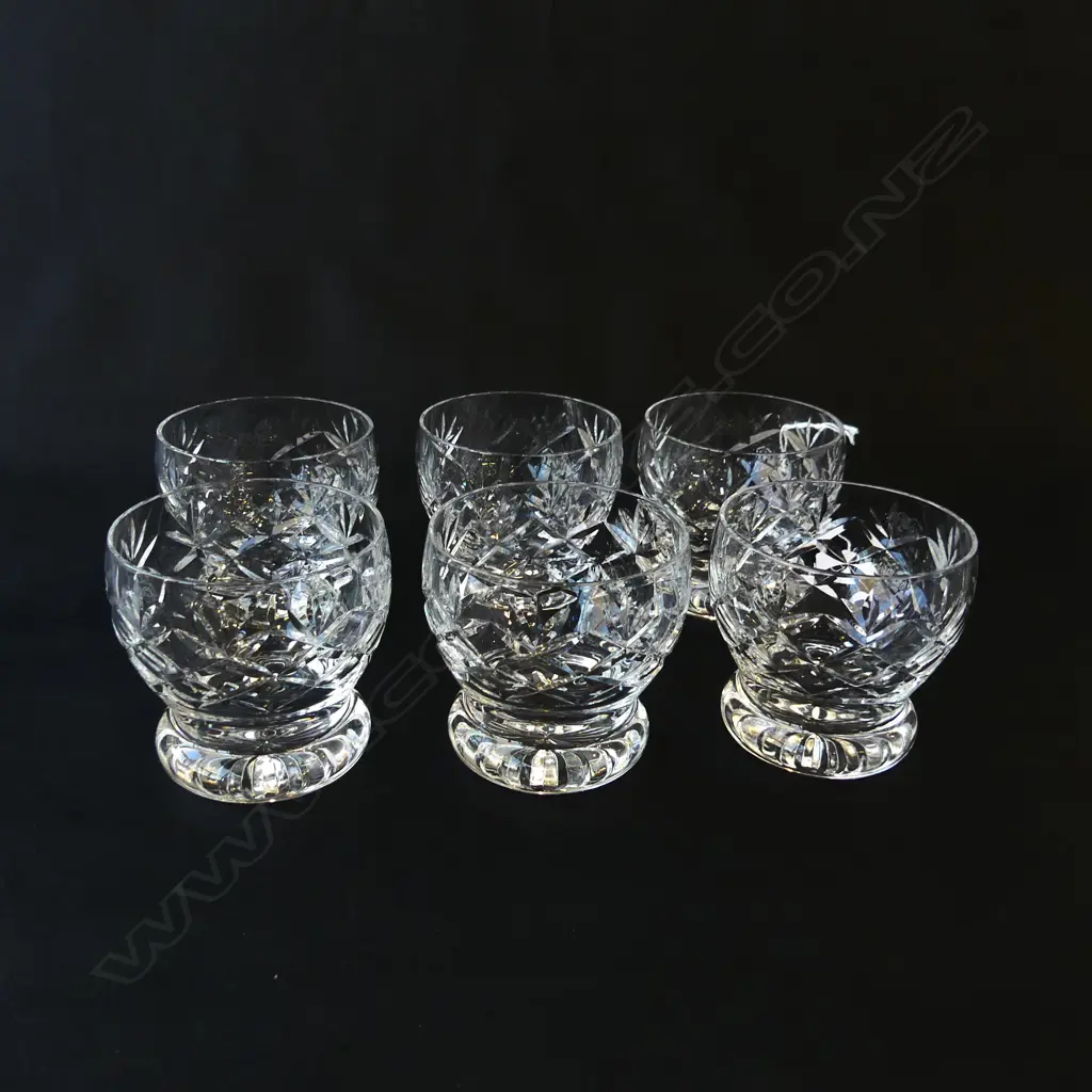 SET OF 6 WEBB CORBET CRYSTAL WISKEY GLASSES DIA80MM Image 1++