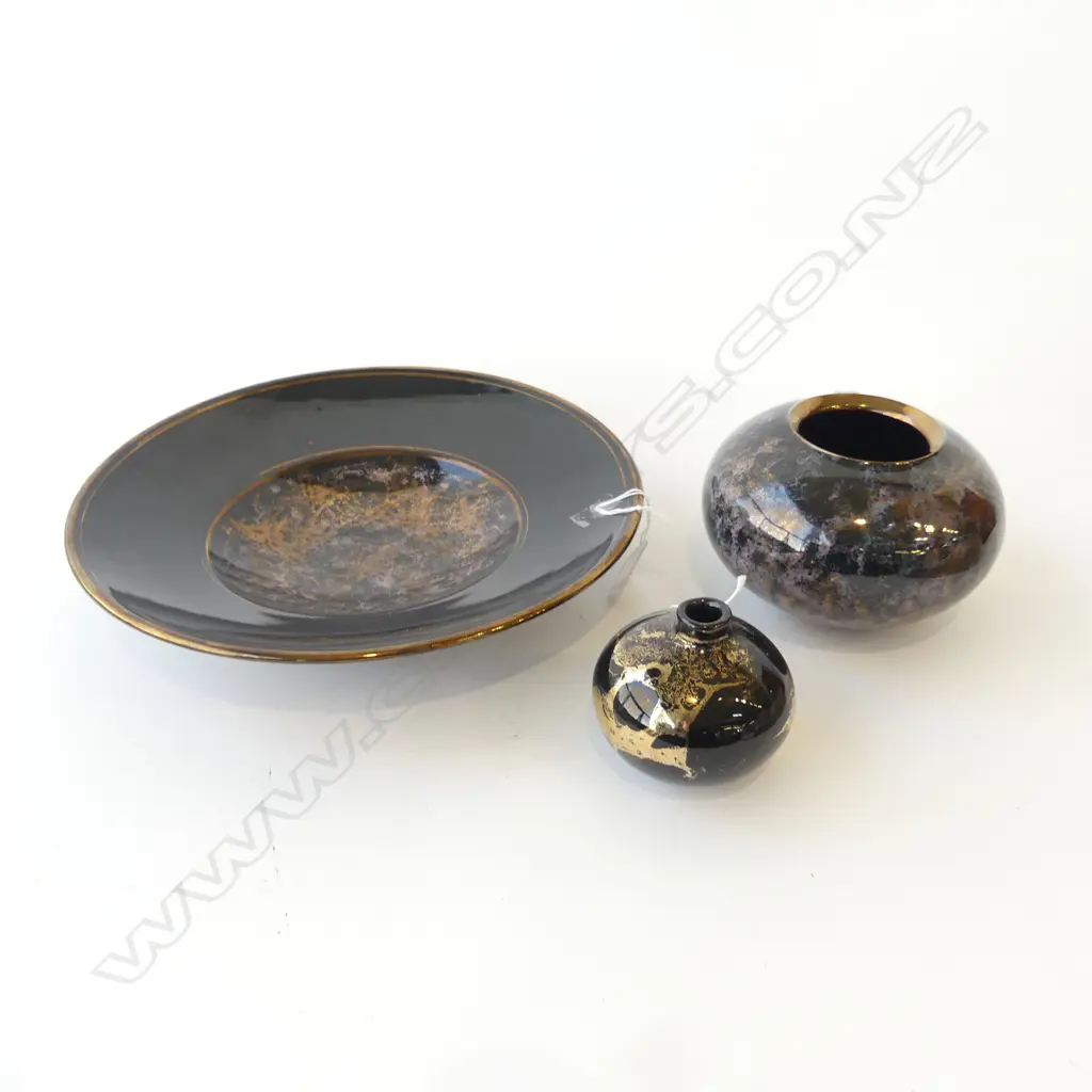 3 PCS NZ STUDIO POTTERY BOWL Dia.300MM VASE Dim 120 X 90MM Image 1++