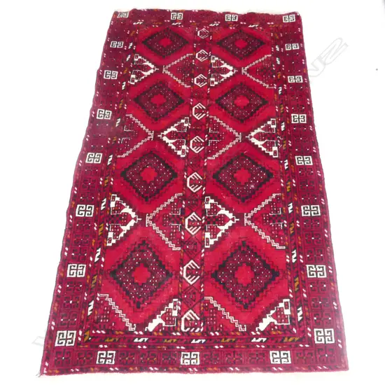 HAND KNOTTED PERSIAN SHIRAZ AREA RUG, WOOL ON COTTON 1950 x 1080mm