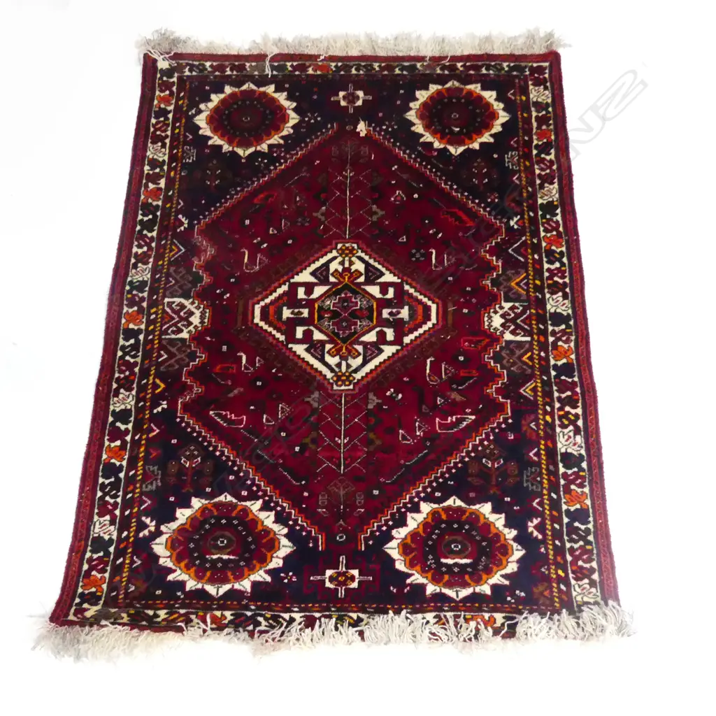 HAND KNOTTED PERSIAN SHIRAZ AREA RUG, ALL WOOL 1710 x 1180mm Image 1++