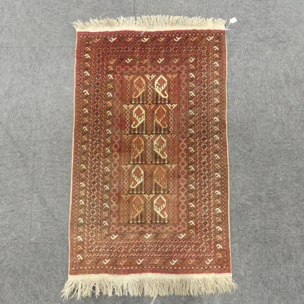 HAND KNOTTED ALL WOOL RUG 1220x780mm Image 1++