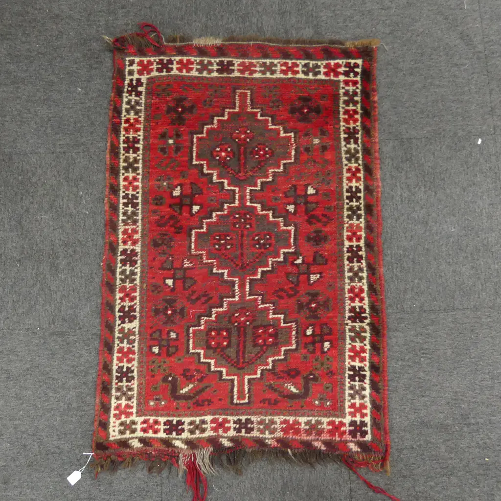 HAND KNOTTED ALL WOOL AFGHAN JANAMAZ RUG 1180x790mm Image 1++