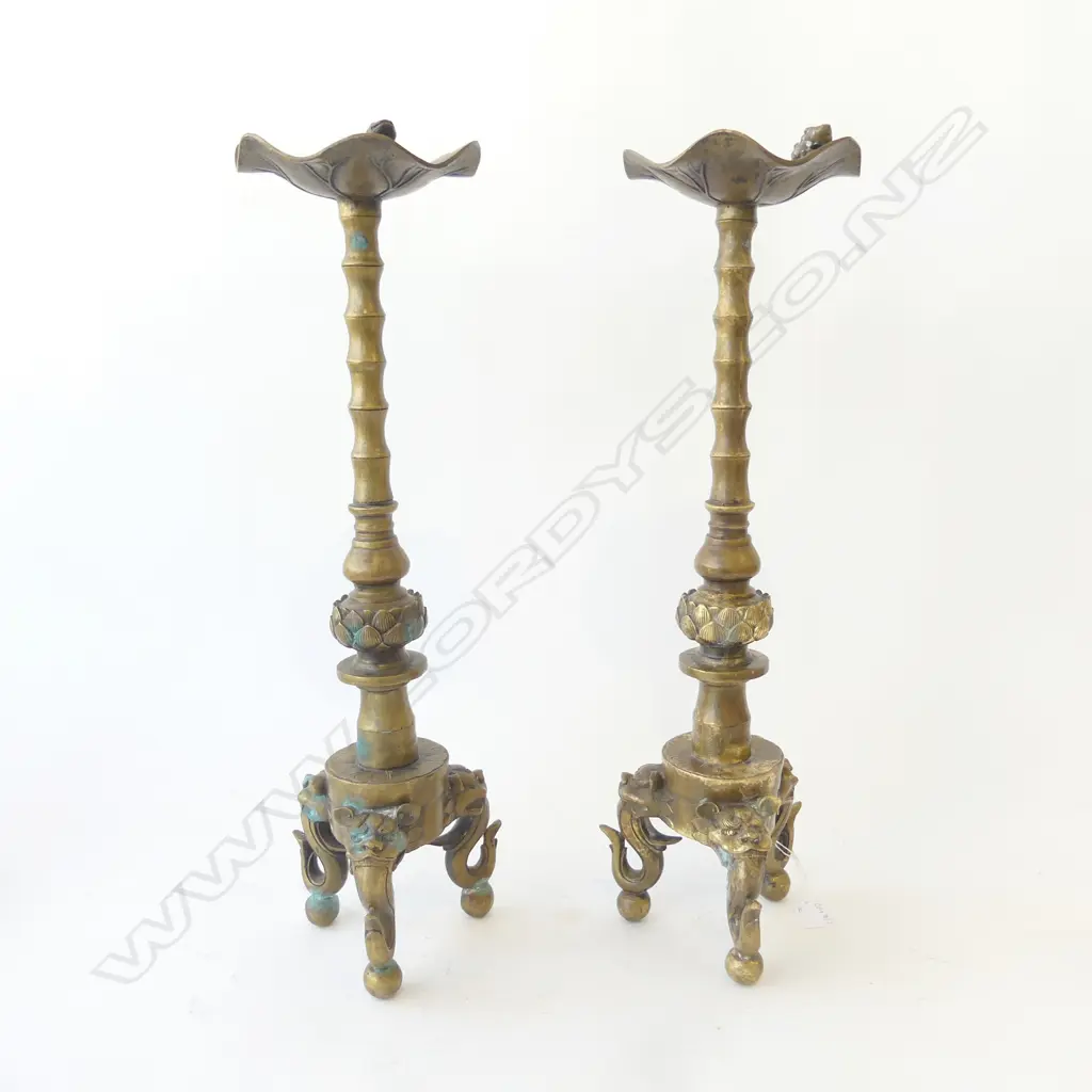 PR ORIENTAL BRASS CANDLESTICKS H.570mm Image 1++