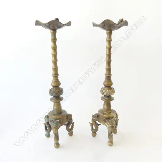 PR ORIENTAL BRASS CANDLESTICKS H.570mm