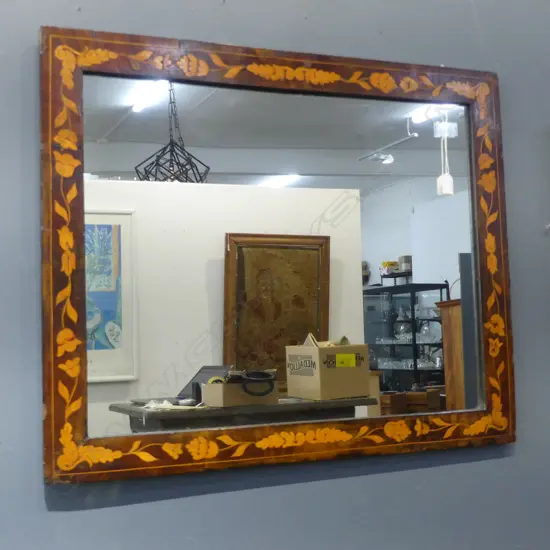 19thC MAQUETRY MIRROR 665x815mm