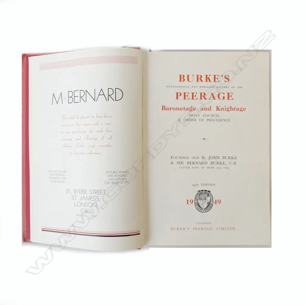 1949 BURKE’S GENEALOGICAL AND HERALDIC HISTORY OF THE PEERAGE BARONETAGE & KNIGHTAGE 99TH EDITION 2475 PAGES Image 1++