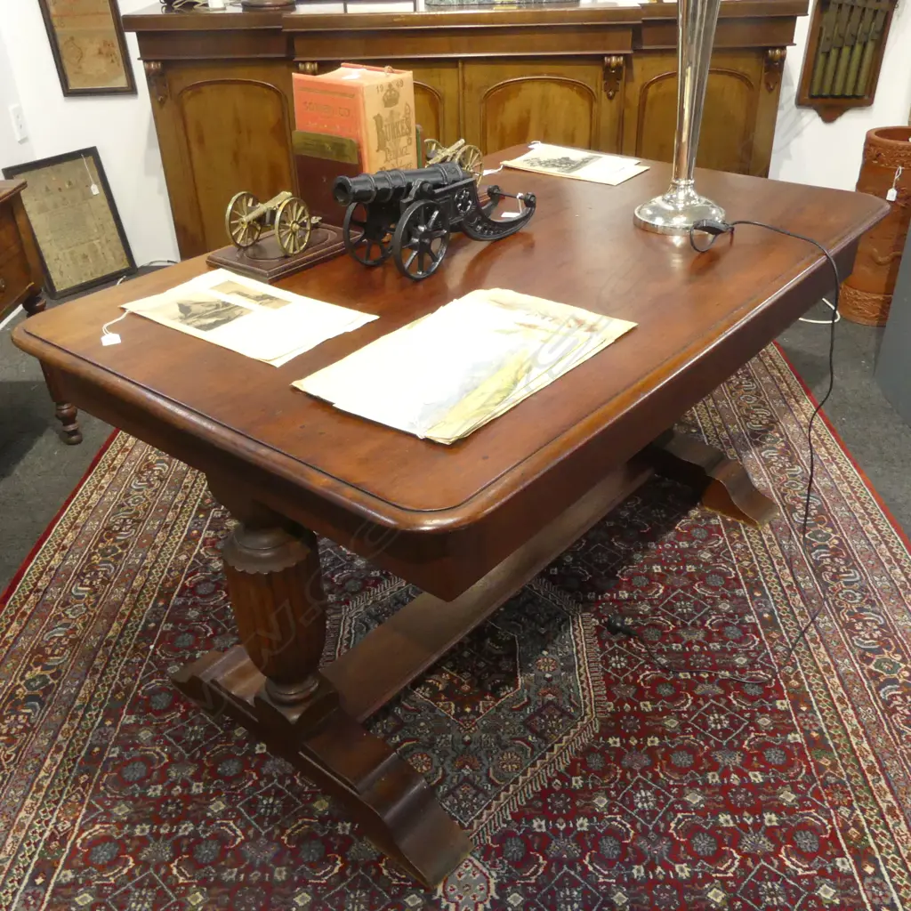 OAK DINING TABLE STRETCHER BASE Image 1++