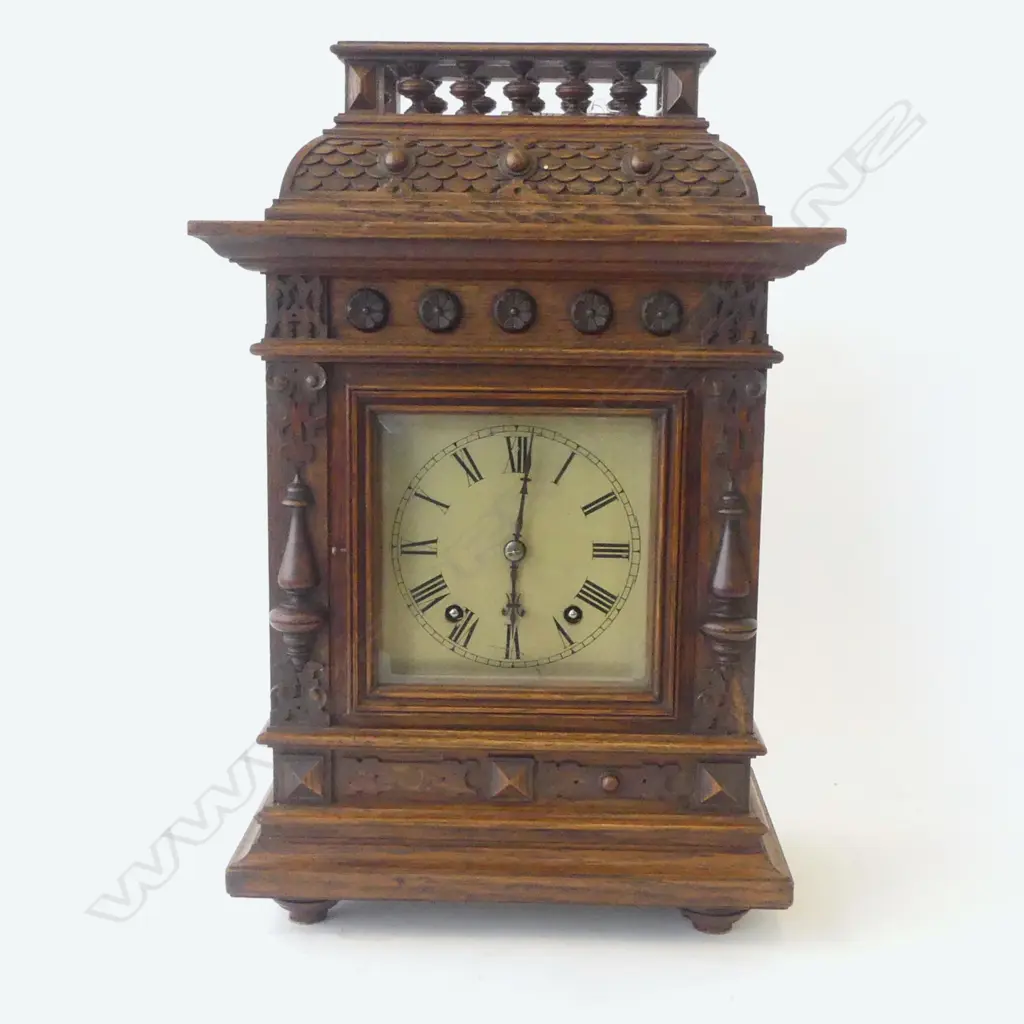 ANTIQUE CLOCK, OAK CASE 285x180x420mm Image 1++