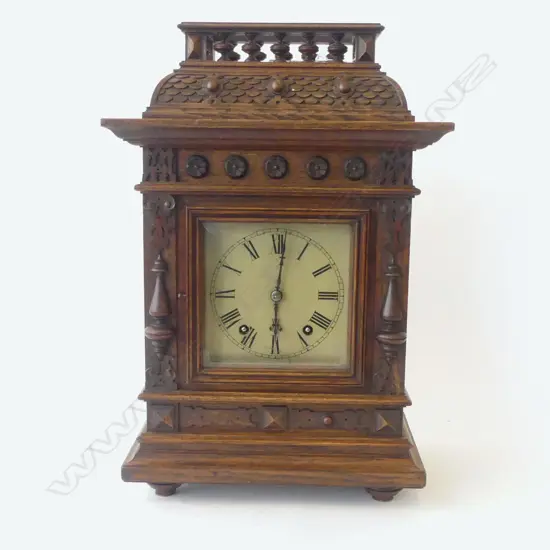 ANTIQUE CLOCK, OAK CASE 285x180x420mm