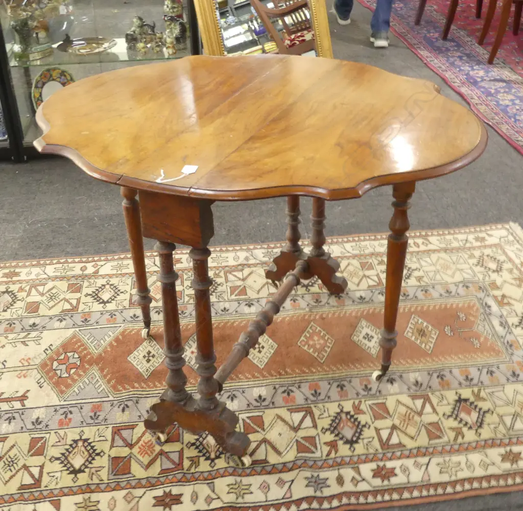 VICTORIAN MAHOGANY GATE LEG DROP SIDE TABLE 890x1015x710mm Image 1++