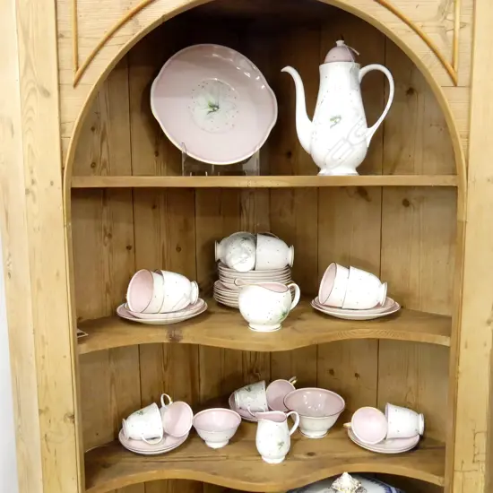 28 PCE PINK SUSIE COOPER 'CLEMATIS' TEA / COFFEE SET...